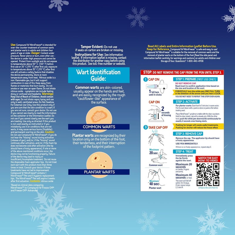 Compound W Nitro Freeze Wart Remover, Nitrous Oxide Wart Removal Pen with 5 Replacement Tips - Image 5